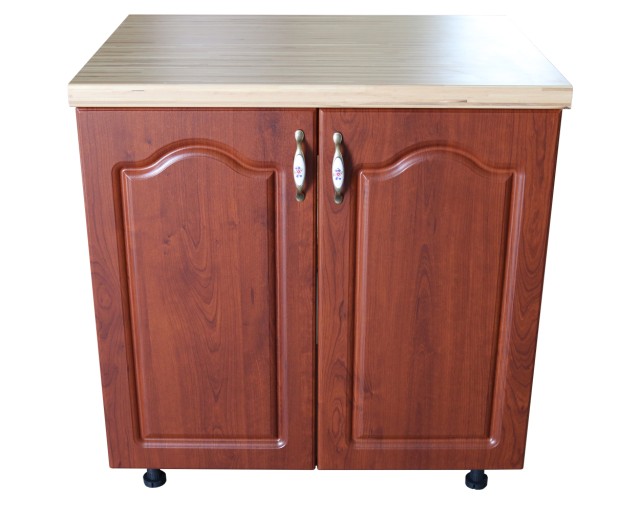 Masca pentru chiuveta cu 2 usi 80 cm Zebra, Wenge/MDF Cedru Mustata, cu blat Artar 80 x 85 x 60